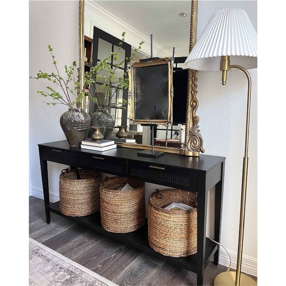 Hearth & Hand Hearth & Hand Pleated Shade Metal Floor Lamp Cream/Brass - Picture 7 of 8